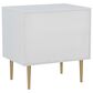 Linon Home Decor Gloria 2-Drawer Nightstand in White and Gold, , large