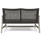 Hearth and Haven Hampton Outdoor Wicker Loveseat with Wooden Frame in Grey, , large