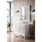 James Martin Vanities Athens 30" Single Bathroom Vanity in Glossy White with 3 cm Ethereal Noctis Quartz Top and Rectangular Sink, , large