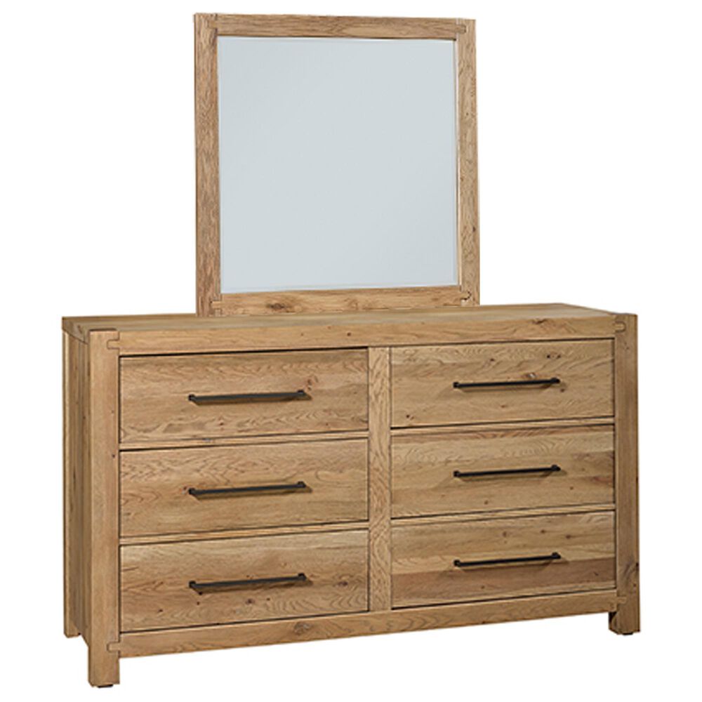 Viceray Collections Joinery 6-Drawer Dresser and Mirror in Natural Oak, , large