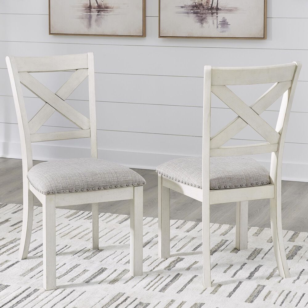Ashley Robbinsdale Dining Chair Set of 2 in Antique White, , large