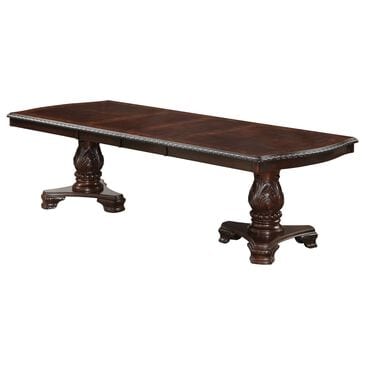 Crown Mark Kiera Double Pedestal Dining Table Only in Rich Brown , , large