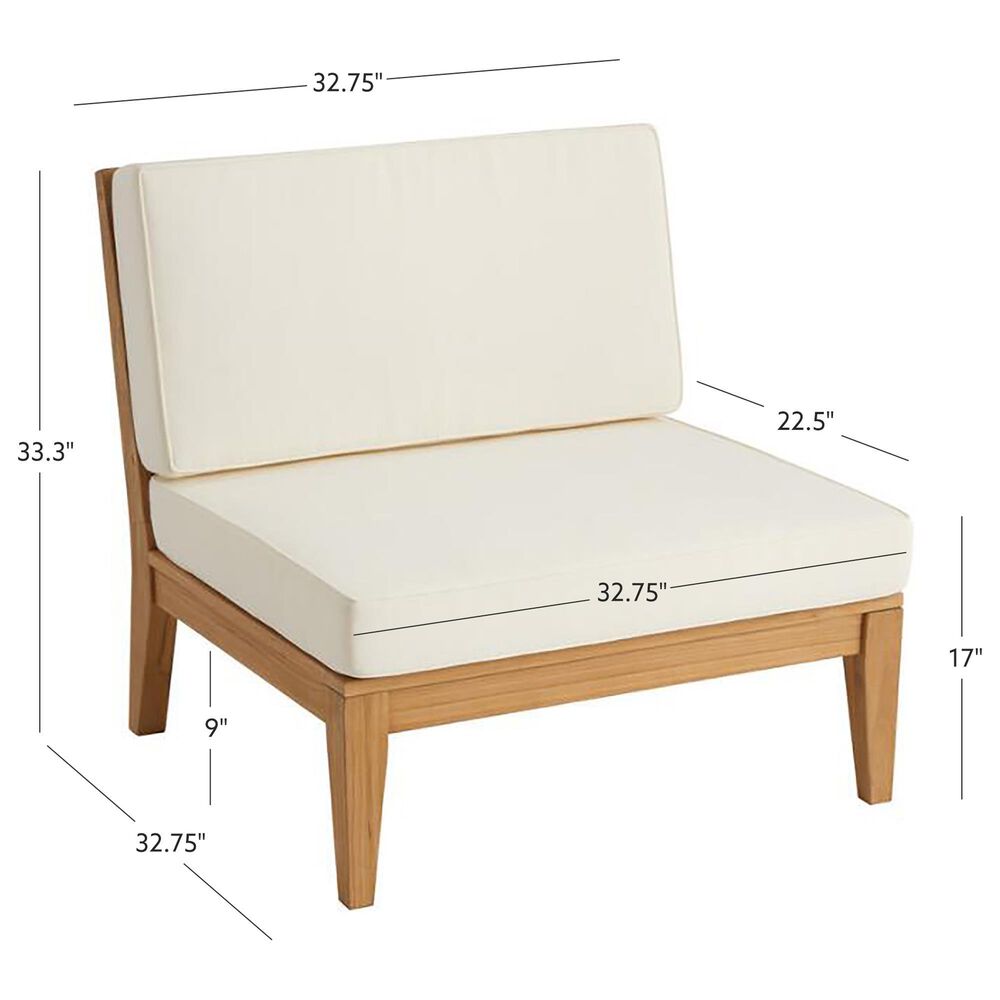 Linon Home Decor Fontana Patio Armless Chair in Antique White, , large