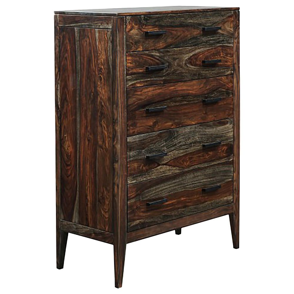 Porter Design Fall River 5 Drawer Chest in Brown and Gray, , large