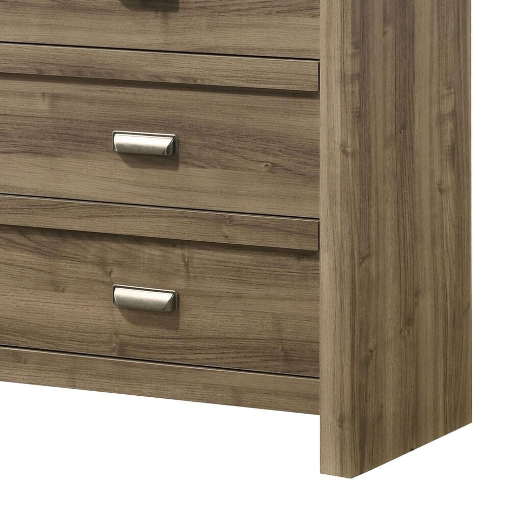 Crown Mark Valor 6-Drawer Dresser and Mirror in Light Brown, , large