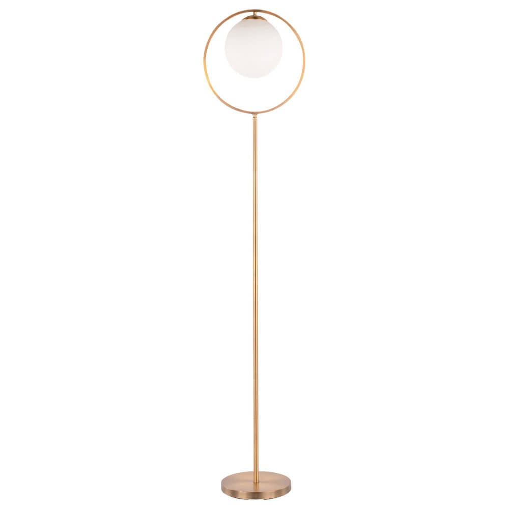 Grandview Gallery Moon Floor Lamp in Gold, , large