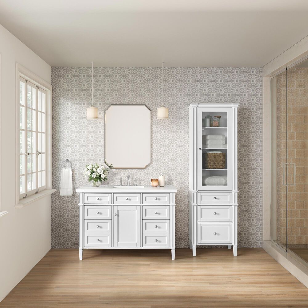 James Martin Vanities Brittany 24&quot; Linen Cabinet in Bright White, , large