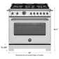 Bertazzoni Heritage 5.7 Cu. Ft. Freestanding Dual Fuel Range in Stainless Steel, , large