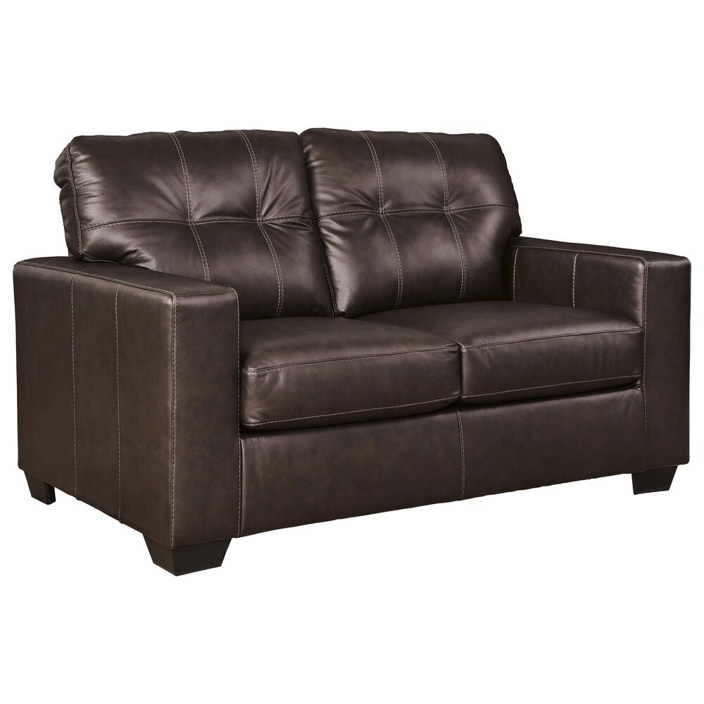 Ashley Santorine Stationary Loveseat in Dark Brown, , large