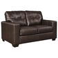 Ashley Santorine Stationary Loveseat in Dark Brown, , large