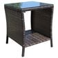 Hearth and Haven Wicker Patio Coffee Table with Clear Tempered Glass Top in Brown, , large