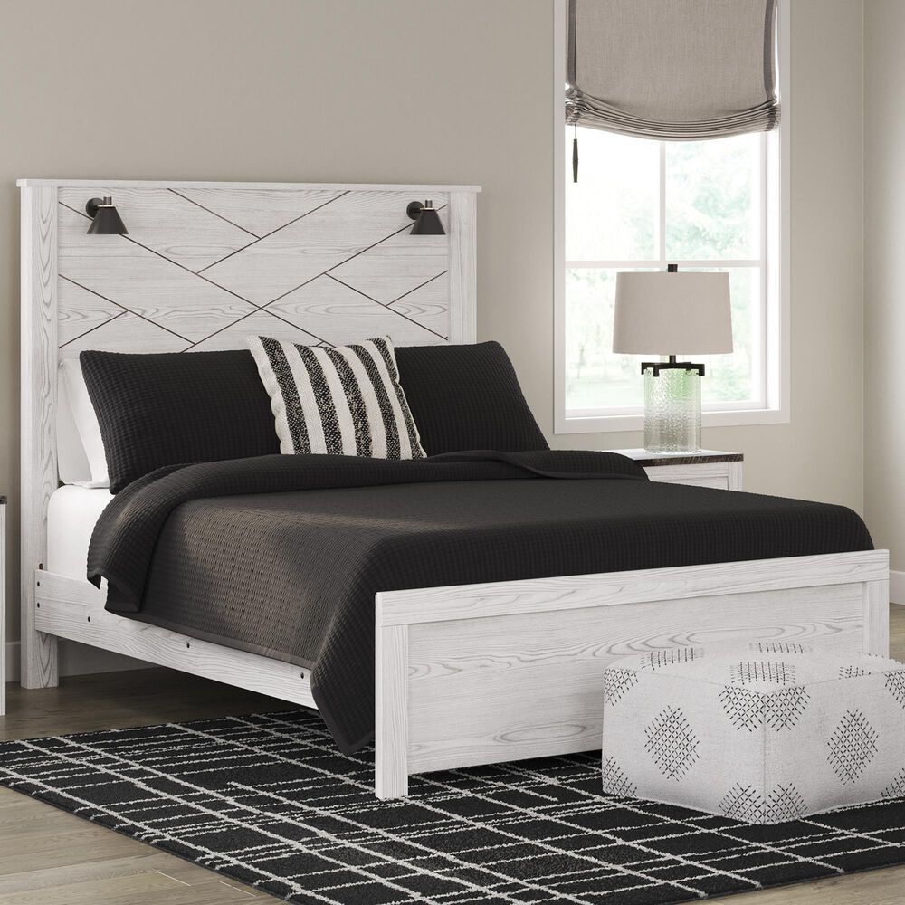 Ashley Gerridan Queen Panel Bed in White and Gray, , large