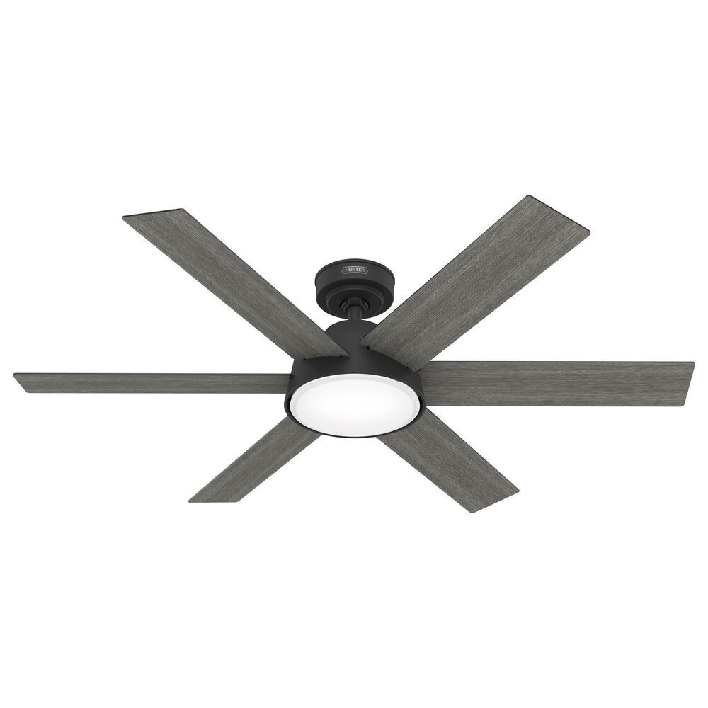 Hunter Donatella 52" Ceiling Fan with LED Lights in Matte Black, , large