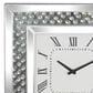 Maple and Jade Decorative Wall Clock with Floating Crystals in Silver, , large