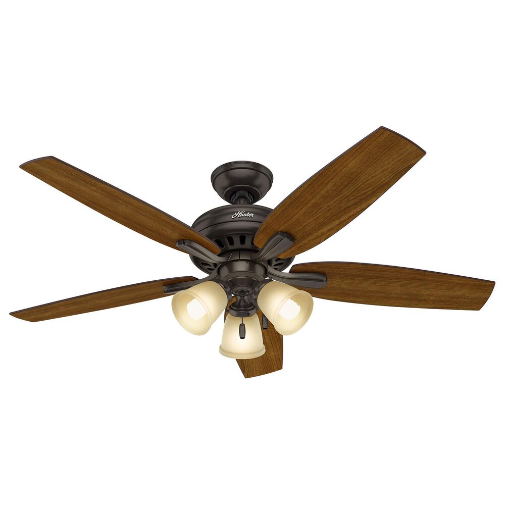 Hunter Newsome 52&quot; Ceiling Fan with 3 Lights in Premier Bronze, , large