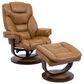 Simeon Collection Monarch Manual Reclining Swivel Chair and Ottoman in Butterscotch, , large
