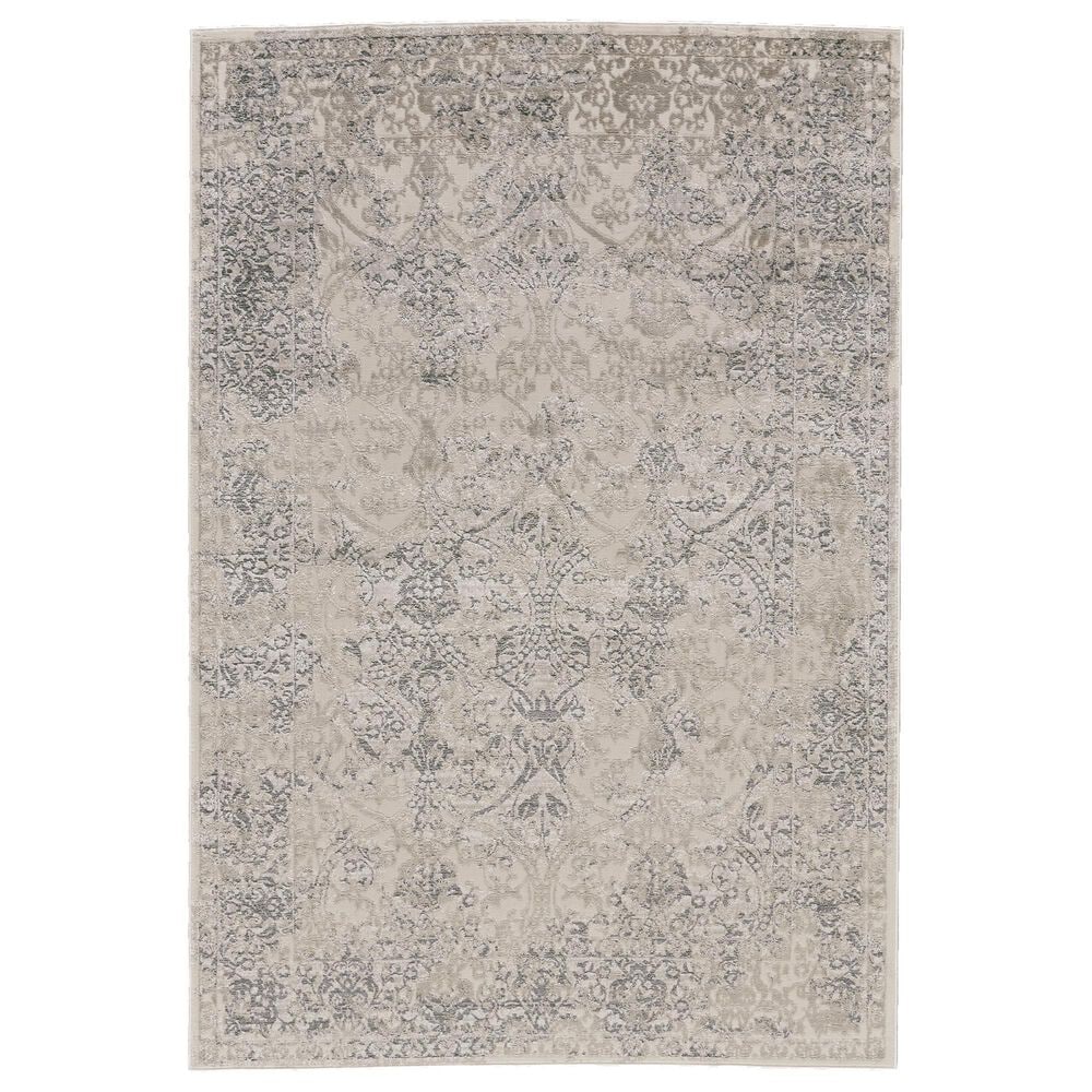 Feizy Prasad Oriental 5" x 8" Light Gray Area Rug, , large