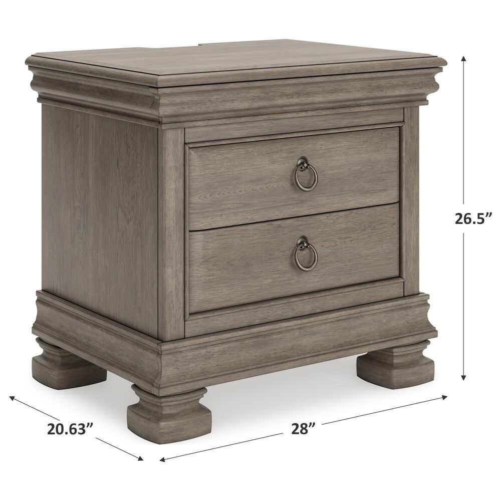Millenium Lexorne 3-Drawer Nightstand in Light Gray, , large