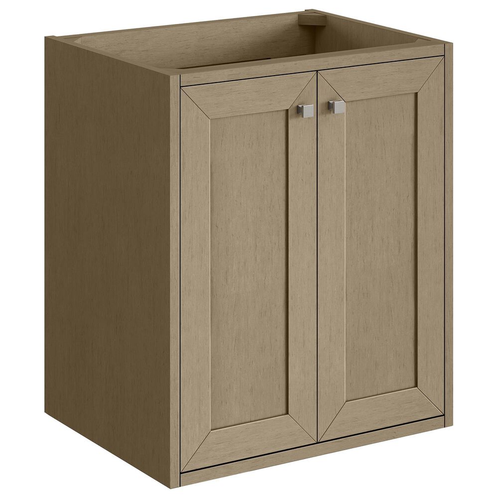 James Martin Vanities Chianti 24" Single Bathroom Vanity in Walnut Whisper with 2 cm White Glossy Composite Stone Top and Rectangular Sink, , large