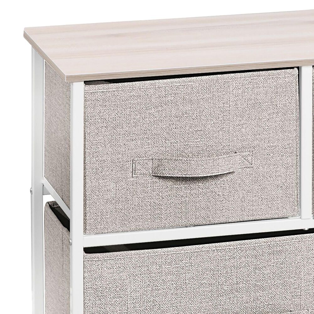 mDesign 5-Drawer Wide Dresser with Fabric Drawers in Linen, , large