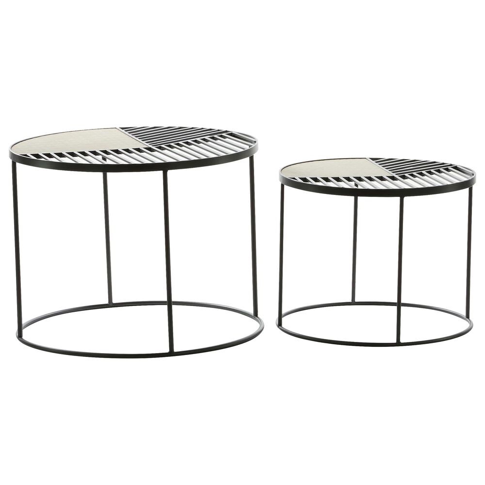 Maple and Jade Accent Table in Black and Beige &#40;Set of 2&#41;, , large