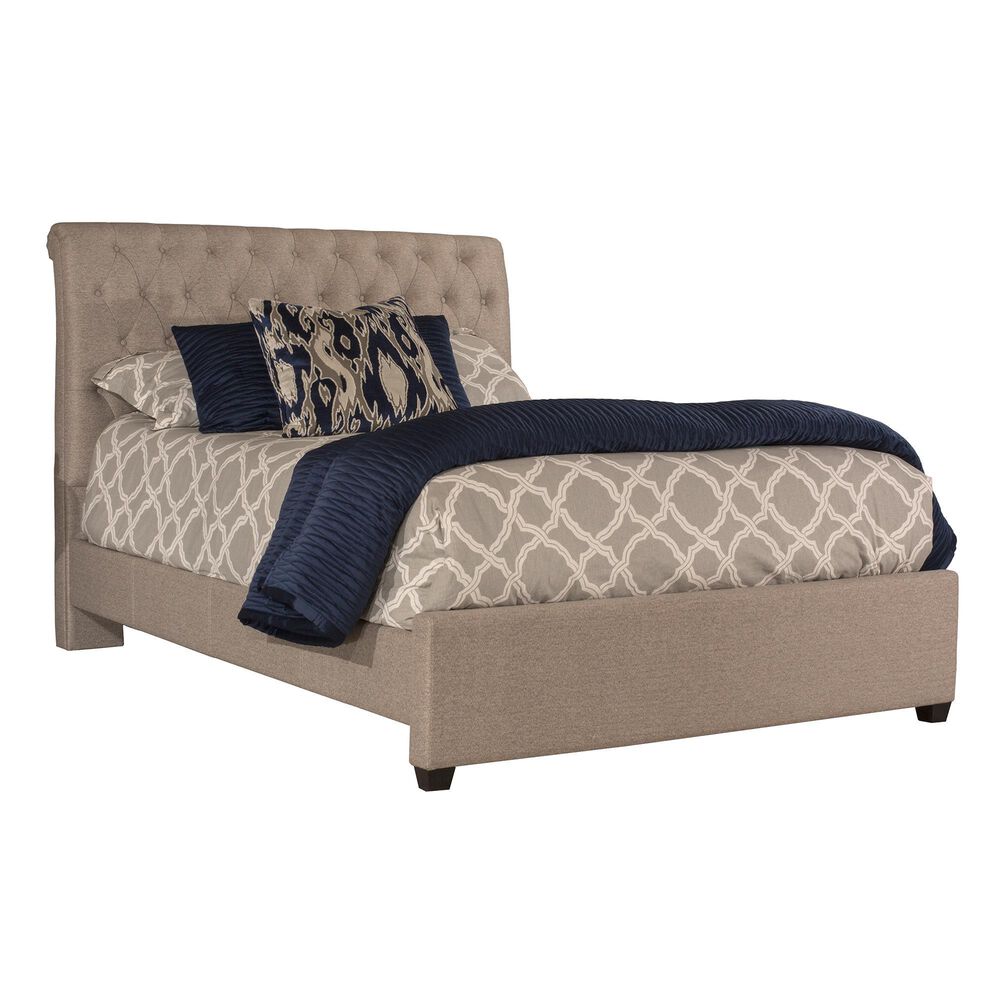 The Monday Company Queen Upholstered Sleigh Tufted Bed in Natural, , large