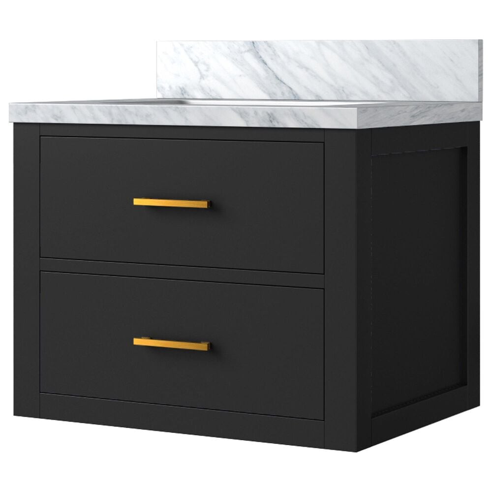 Lexora Home Castor 24" Single Bathroom Vanity in Black with White Acrylic Top and Rectangular Sink, , large