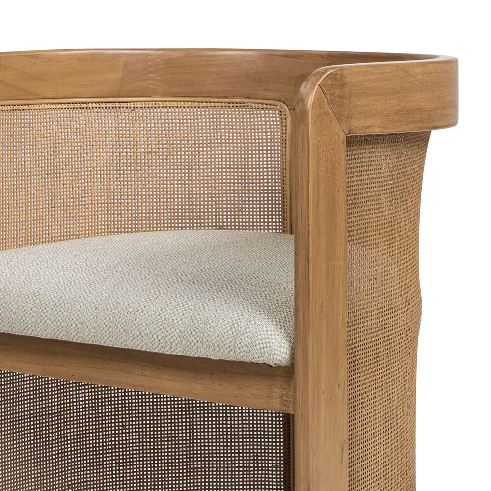 Jennifer Taylor Home Lilith Arm Chair with White Pepper Cushion in Natural, , large