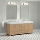 37B Alanya 72" Double Bathroom Vanity in Warm Oak with White Composite Stone Top, , large