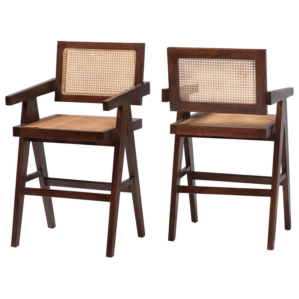 Baxton Studio Kresna Counter Stool in Dark Walnut Brown (Set of 2), , large