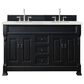 James Martin Vanities Brookfield 72" Double Bathroom Vanity in Antique Black with 3 cm Eternal Jasmine Pearl Quartz Top and Rectangle Sinks, , large