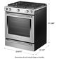 KitchenAid 30 Inch 5 Burner Gas Convection Slide-In Range with Baking Drawer in Stainless Steel, , large