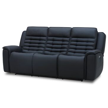 Interlochen High End Power Reclining Sofa with Power Headrest in Jet Black, , large