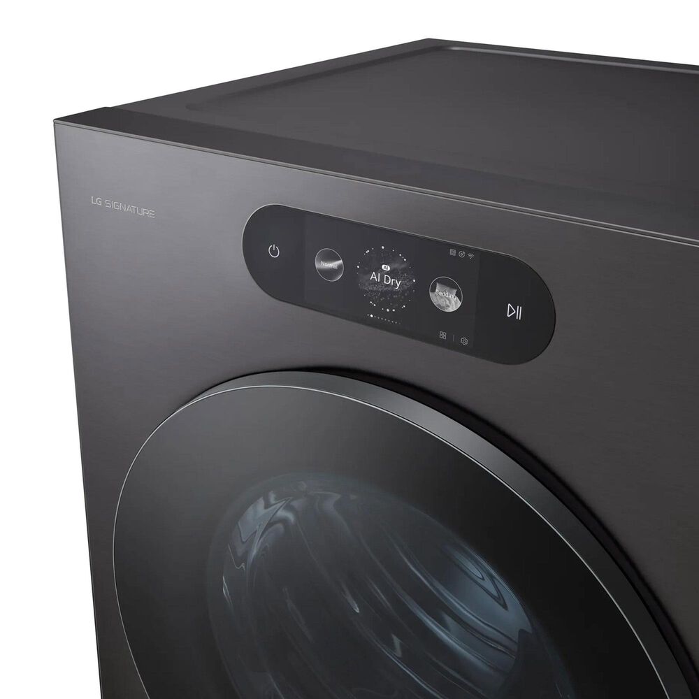 LG 5.8 Cu. Ft. Smart Front Load Washer and 9 Cu. Ft. Smart Electric Gas Laundry Pair in Brushed Black Steel, , large