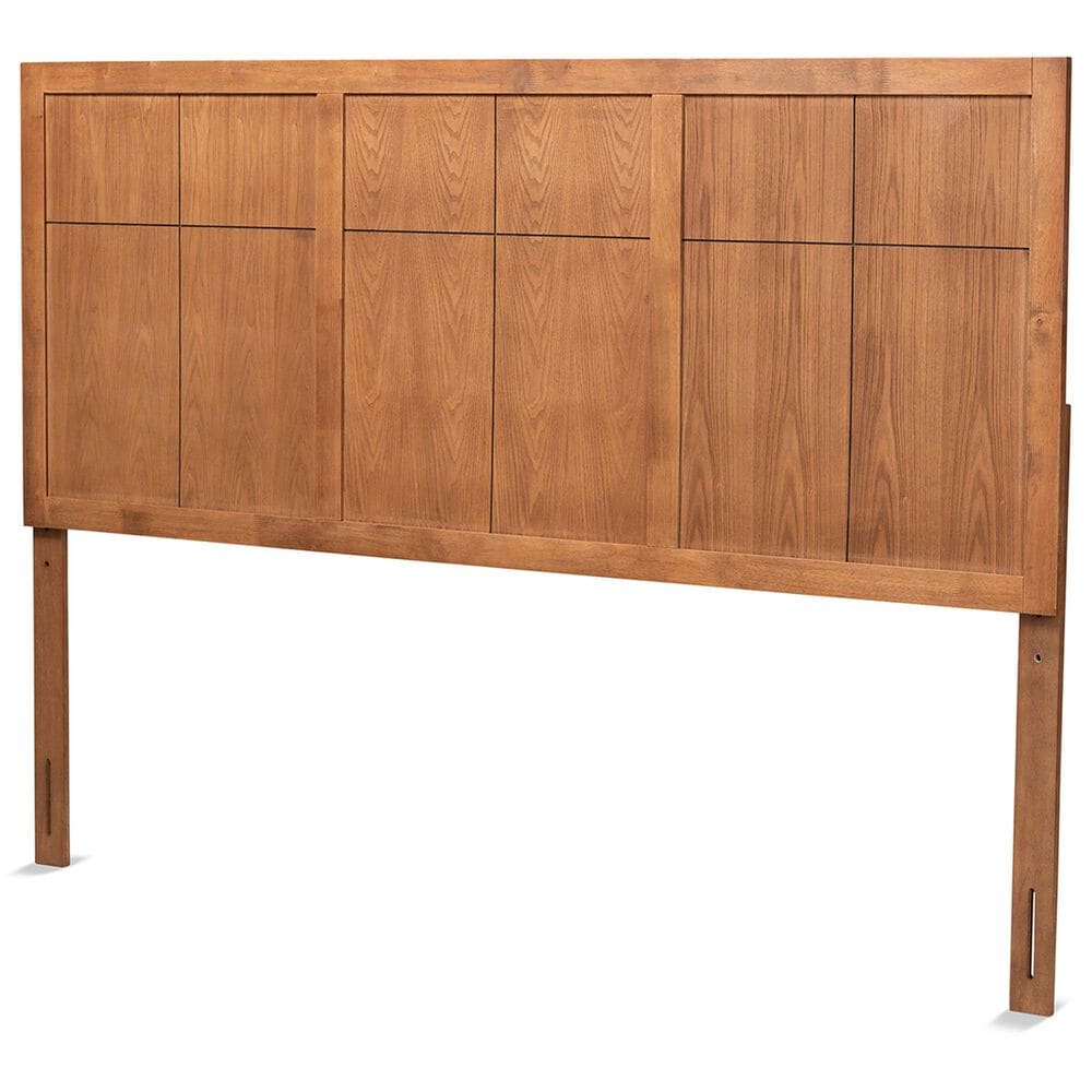 Baxton Studio Monroe King Panel Headboard in Ash Walnut, , large