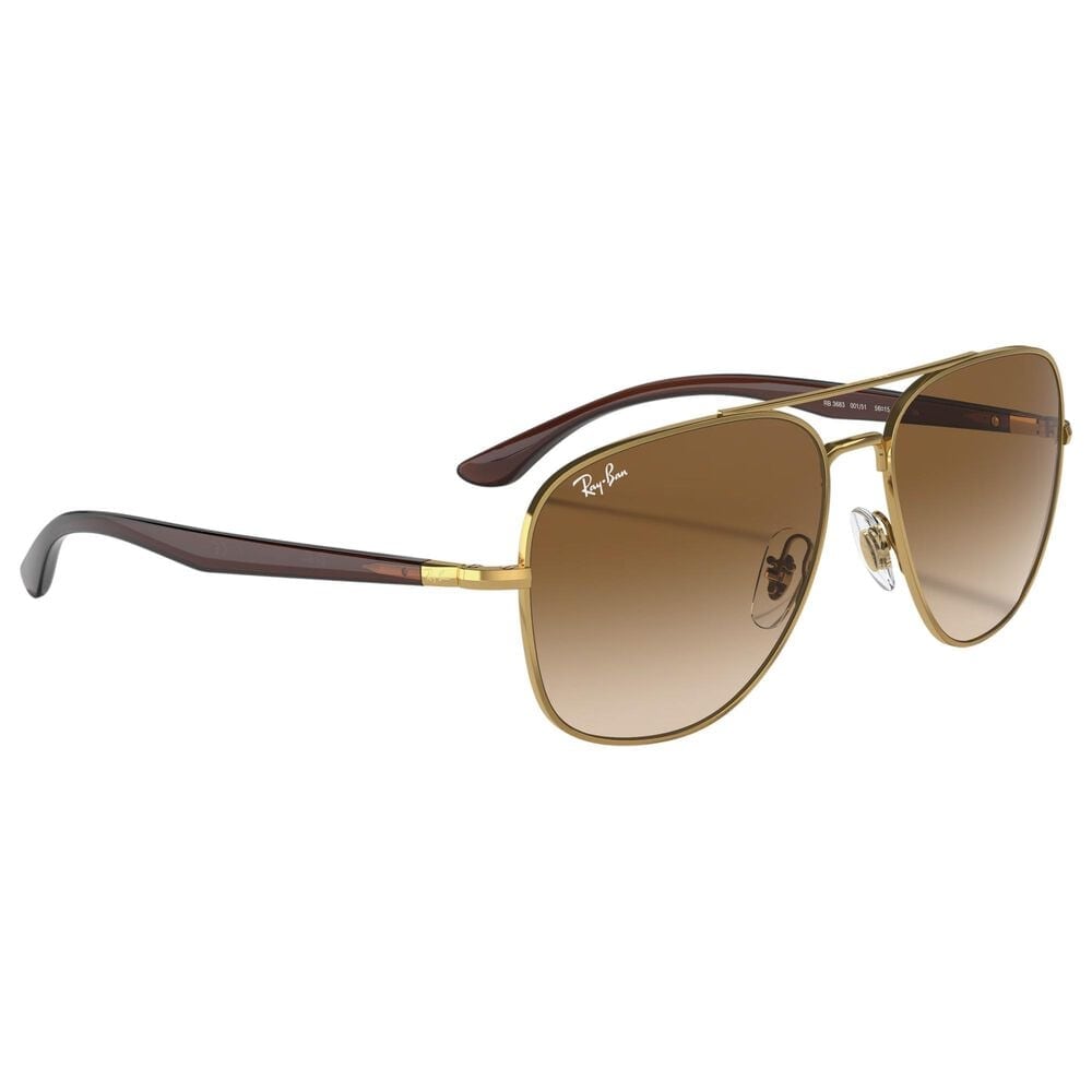 Rayban Glasses Sunglasses with Brown Lenses in Polished Arista Gold, , large