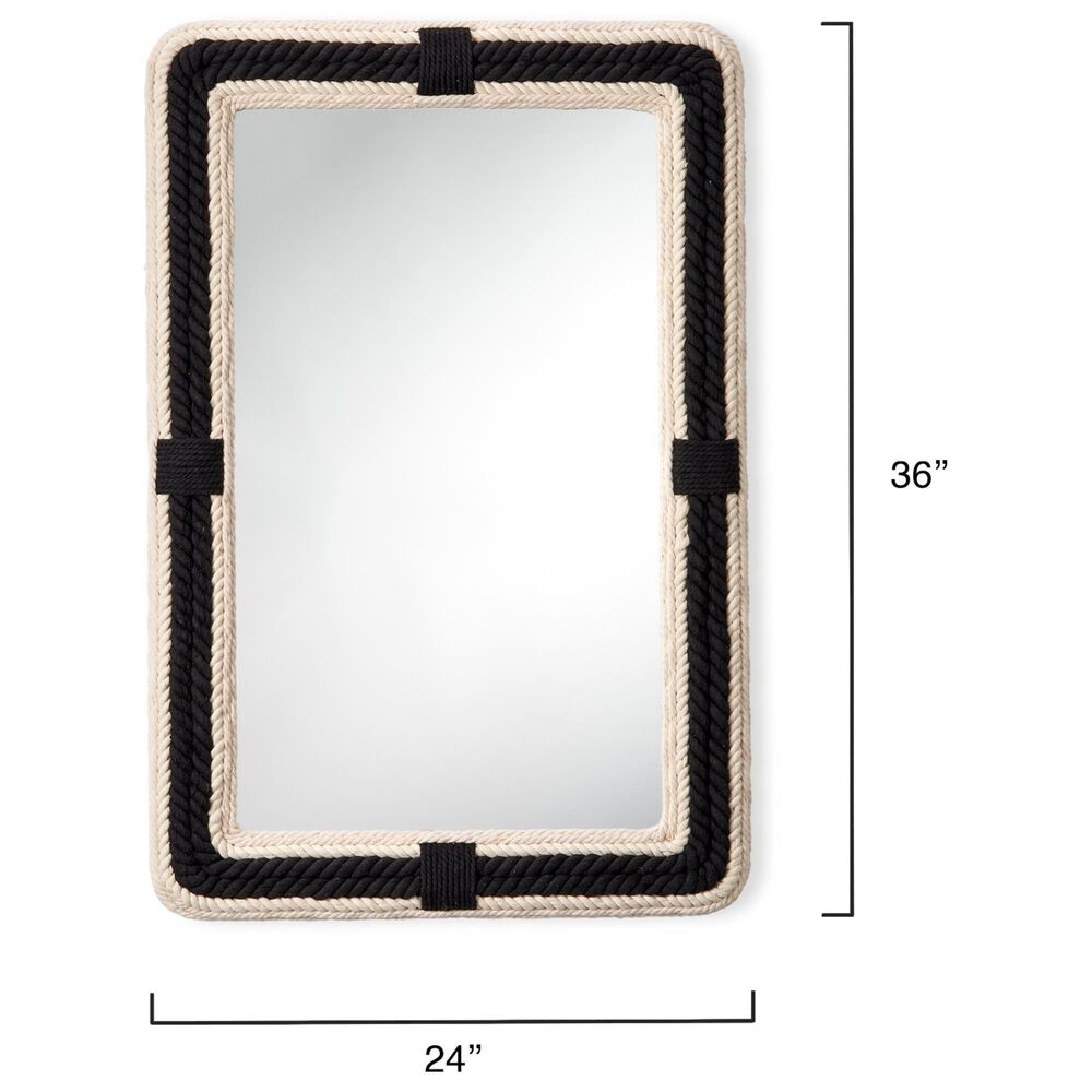 Splendor Living Yardwick Wall Mirror in Black and Off White, , large