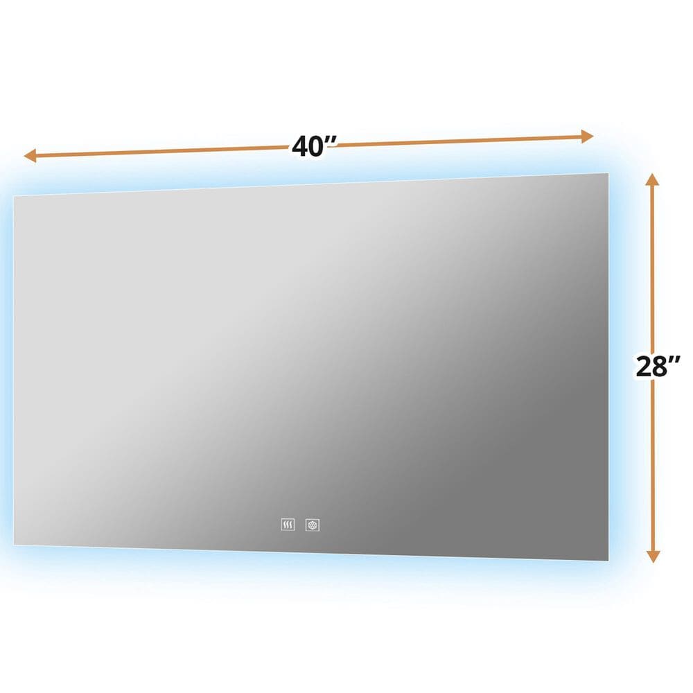 Lexora Home Vellum 40" x 28" LED Vanity Mirror, , large