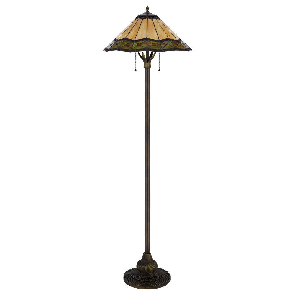 Cal Lighting Armscroft Tiffany Floor Lamp in Bronze, , large