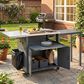 Hearth and Haven Outdoor Kitchen Island Cart with Dual Expandable Stainless Steel Tabletops in Gray, , large