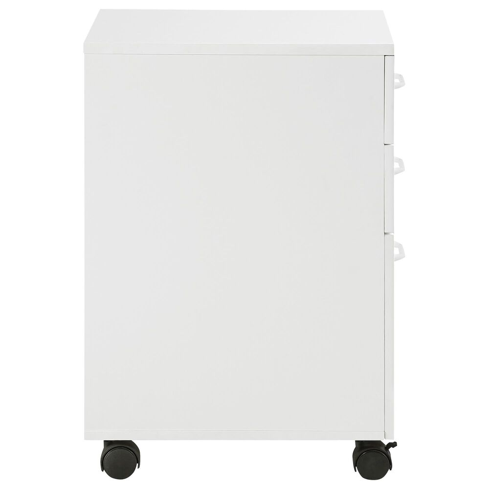OSP Home Prado 3-Drawer Mobile File Cabinet in White, , large