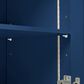 HOMLUX 56" Kitchen Island with Extended Table in Navy Blue, , large