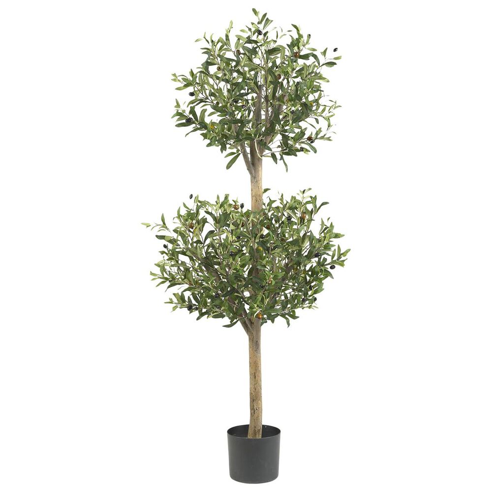 Nearly Natural Inc 4.5" Olive Double Topiary Silk Tree, , large