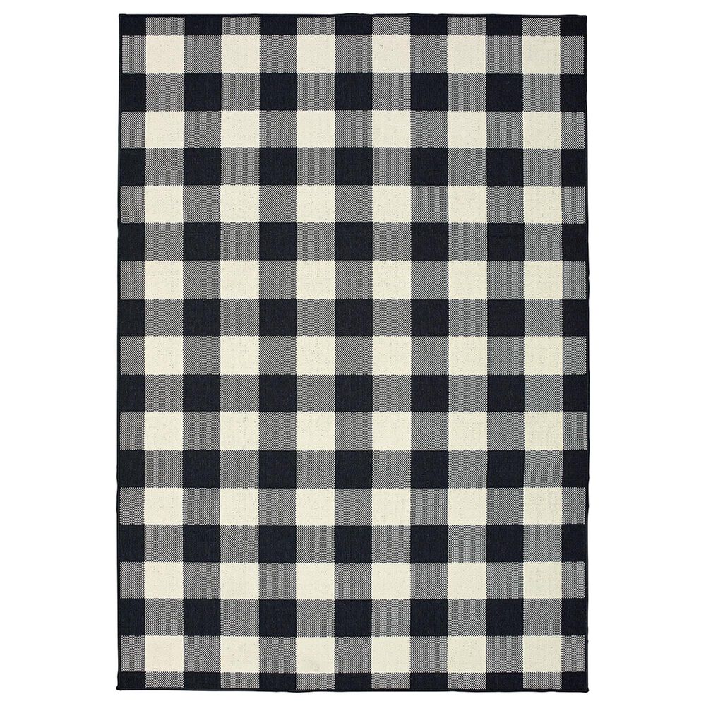 Oriental Weavers Marina 1932K 6"7" x 9"6" Black and Ivory Area Rug, , large