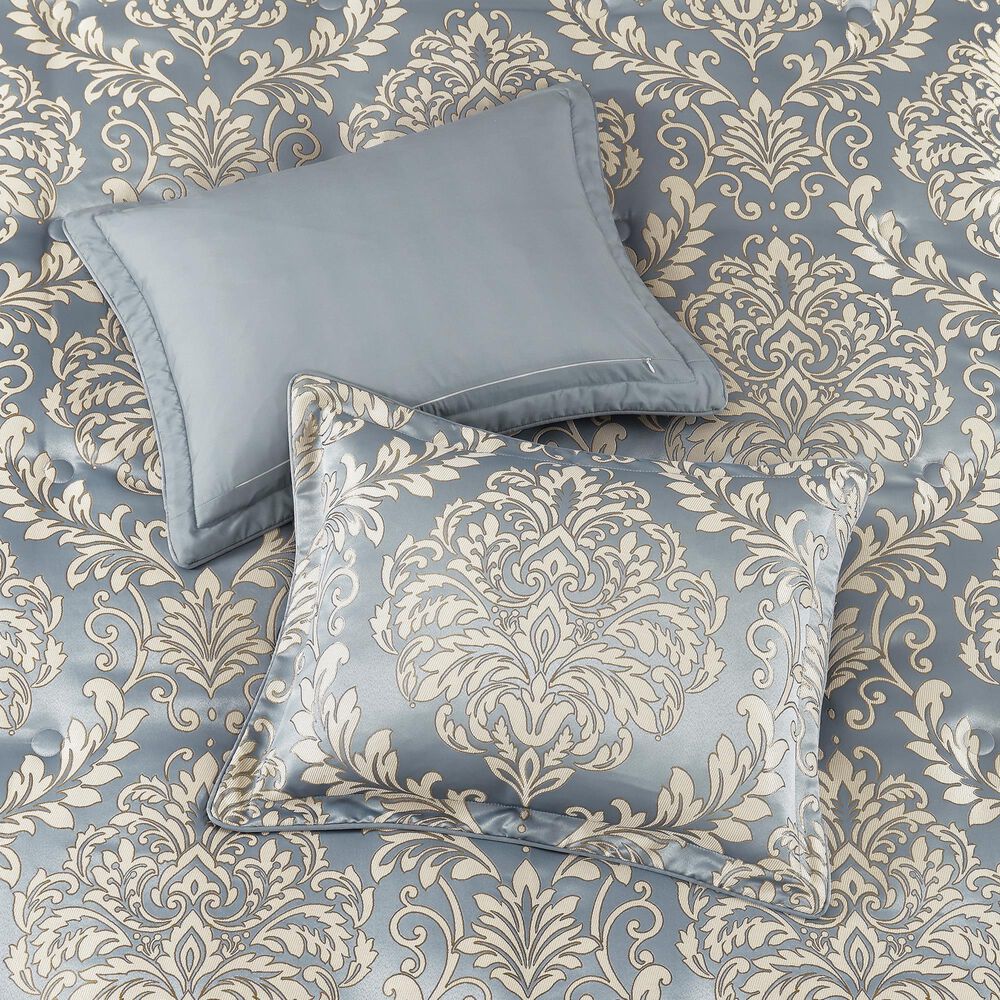 J. Queen New York Lorenzo 3-Piece King/California King Comforter Set in Blue and Cream, , large