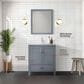 Lexora Home Jacques 30" Single Bathroom Vanity in Dark Grey with 2 cm White Quartz Top and Rectangular Sink, , large