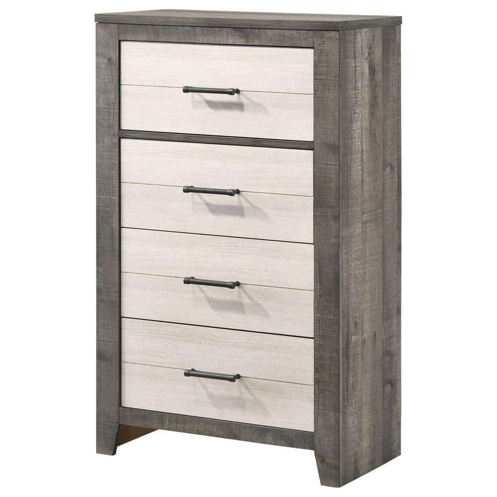 Claremont Rhett 4-Drawer Chest in Gray and White, , large