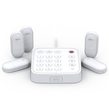 Arlo 6-Piece Home Security System with Wired Keypad Sensor Hub, 8-In-1 Sensors, and Yard Sign in White, , large