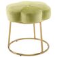 Linon Home Decor Seraphina Vanity Stool with Green Cushion in Gold, , large