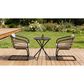 Hearth and Haven Outdoor Wicker Dining Chair with Curved Wraparound Frame in Beige (Set of 2), , large